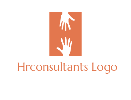 two hands reaching for one another to form an H