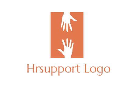 two hands reaching for one another to form an H