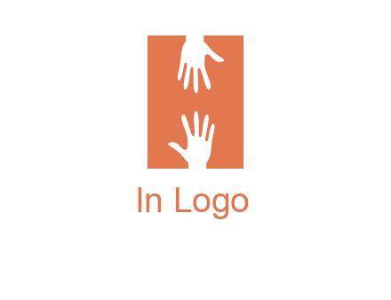 two hands reaching for one another to form an H
