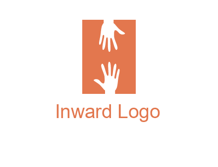 two hands reaching for one another to form an H