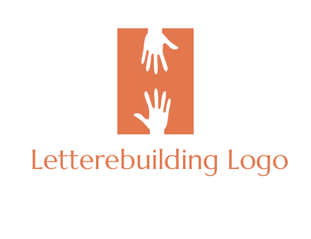 two hands reaching for one another to form an H