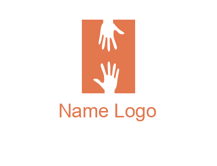 two hands reaching for one another to form an H