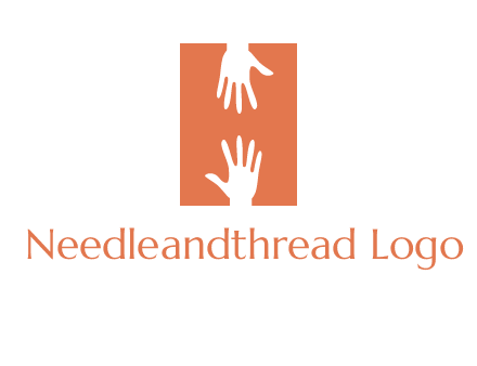 two hands reaching for one another to form an H