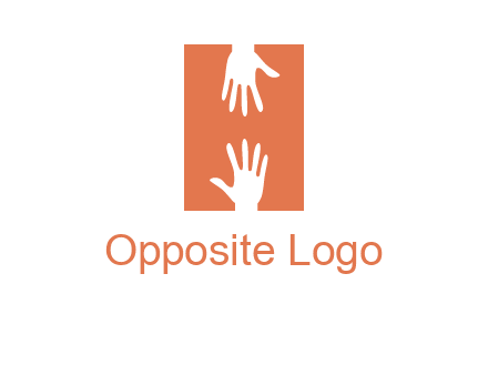two hands reaching for one another to form an H