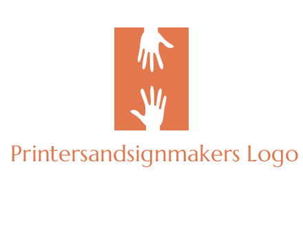 two hands reaching for one another to form an H