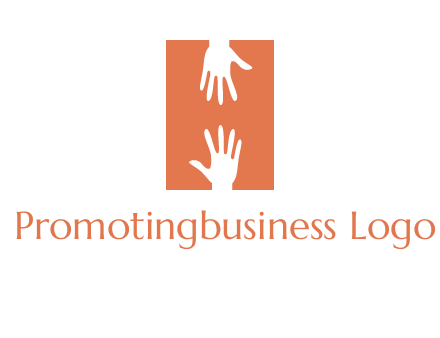 two hands reaching for one another to form an H