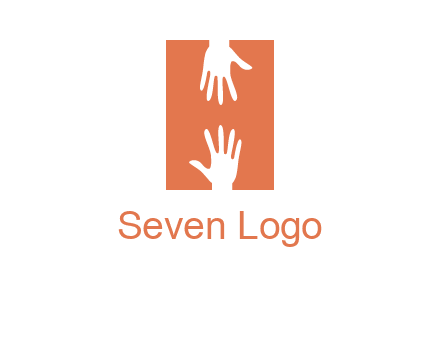 two hands reaching for one another to form an H
