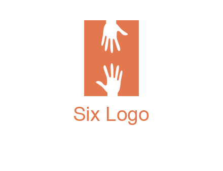 two hands reaching for one another to form an H
