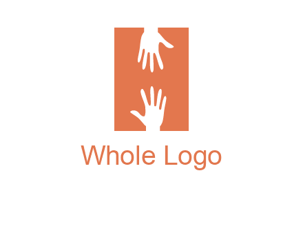 two hands reaching for one another to form an H