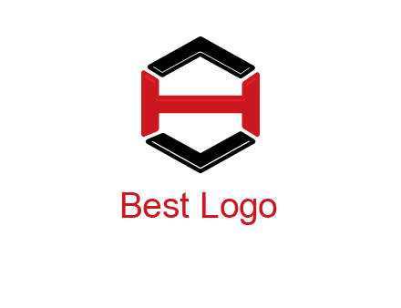 hexagon formed with letter H