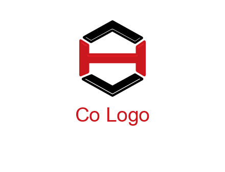 hexagon formed with letter H