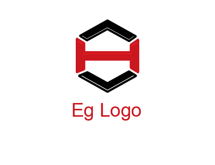 hexagon formed with letter H