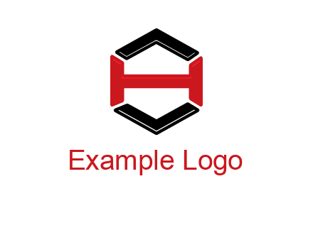 hexagon formed with letter H