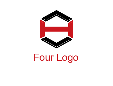hexagon formed with letter H