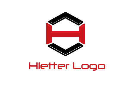 hexagon formed with letter H