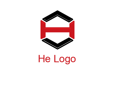 hexagon formed with letter H