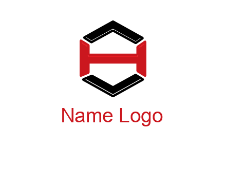 hexagon formed with letter H