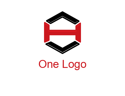 hexagon formed with letter H