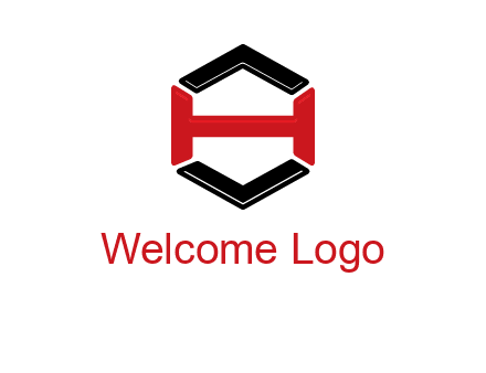 hexagon formed with letter H