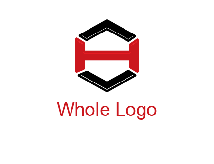 hexagon formed with letter H