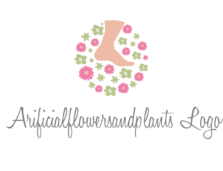 flowers and foot in circle spa logo