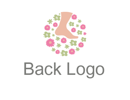 flowers and foot in circle spa logo