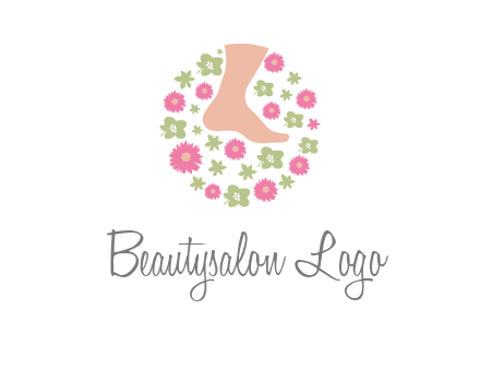 flowers and foot in circle spa logo