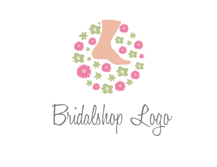 flowers and foot in circle spa logo