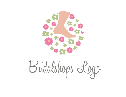 flowers and foot in circle spa logo