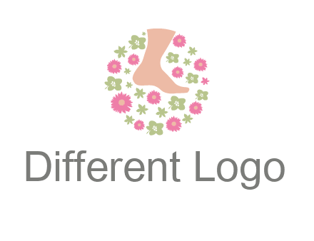 flowers and foot in circle spa logo