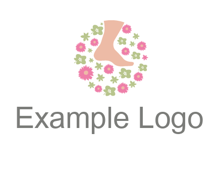 flowers and foot in circle spa logo