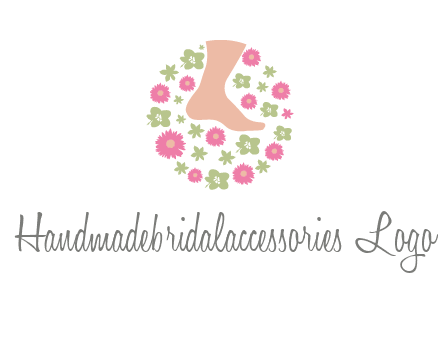 flowers and foot in circle spa logo