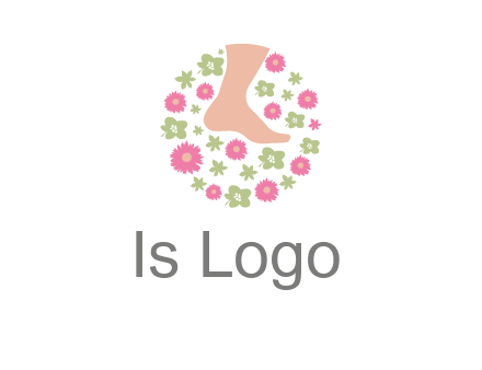 flowers and foot in circle spa logo