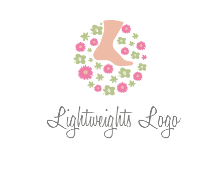 flowers and foot in circle spa logo