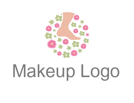 flowers and foot in circle spa logo