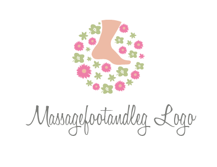 flowers and foot in circle spa logo