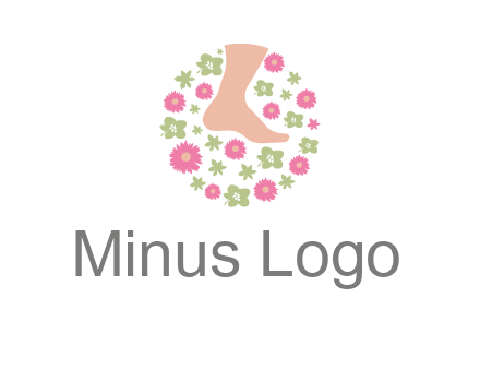 flowers and foot in circle spa logo