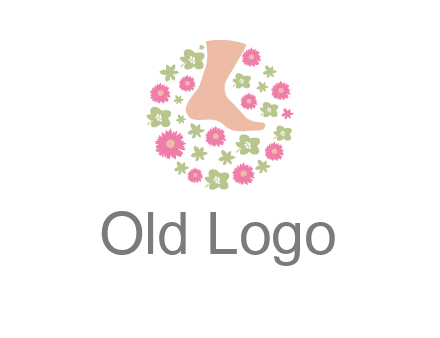 flowers and foot in circle spa logo