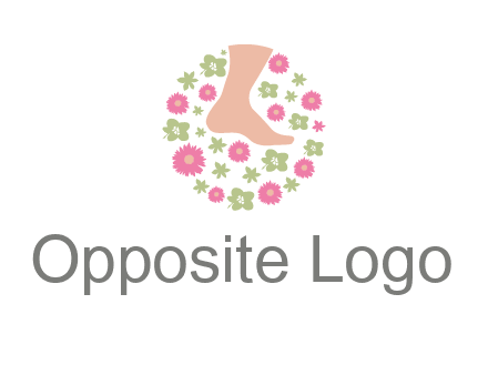 flowers and foot in circle spa logo