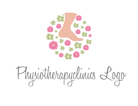 flowers and foot in circle spa logo