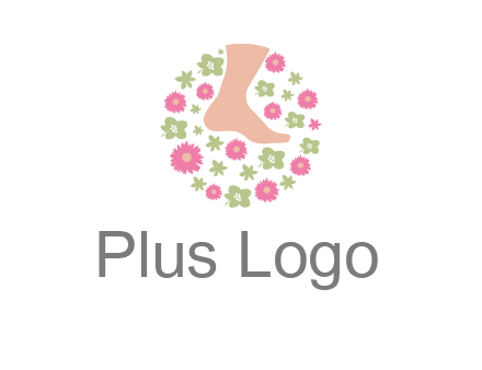 flowers and foot in circle spa logo