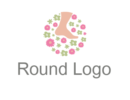 flowers and foot in circle spa logo