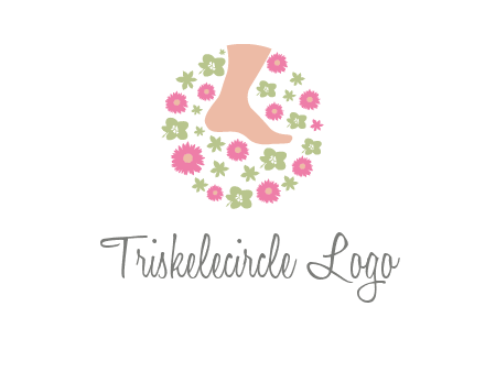 flowers and foot in circle spa logo