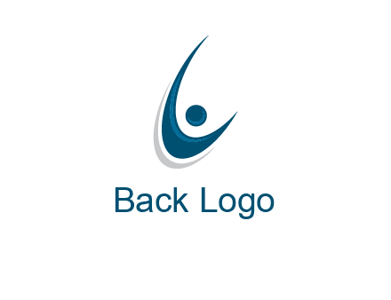 stick figure forming letter L or C