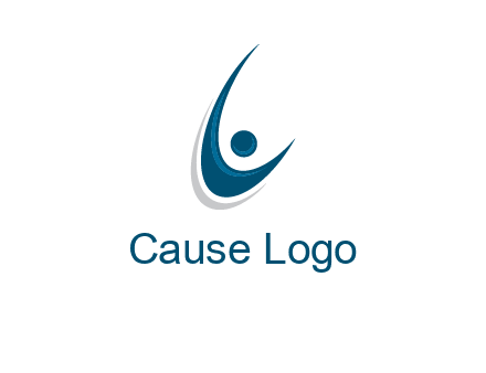 stick figure forming letter L or C