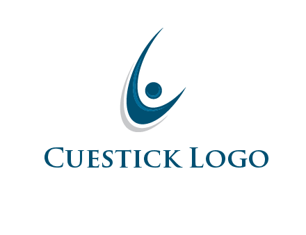 stick figure forming letter L or C