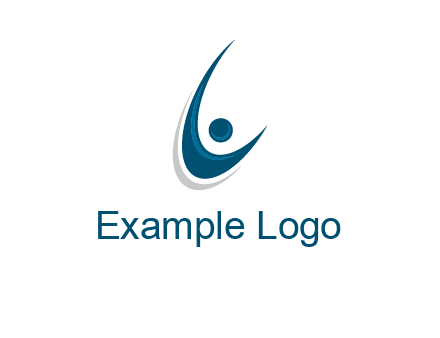 stick figure forming letter L or C