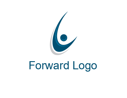 stick figure forming letter L or C