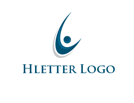 stick figure forming letter L or C