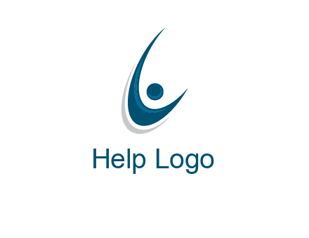 stick figure forming letter L or C